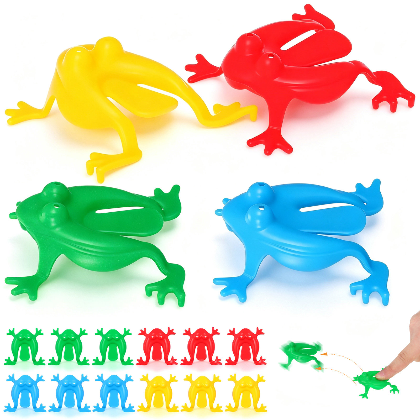 Kids Outdoor Jumping - 16 Buah Katak Melompat Berwarna-warni, Mainan