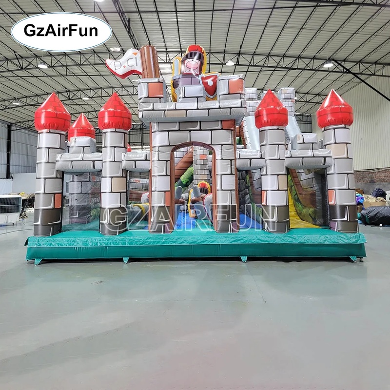 Kids Outdoor Obstacle Course Equipment - Rumah Loncat Tiup Kastil Ksatria PVC