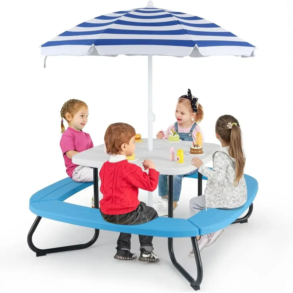 Kids Outdoor Umbrella - Meja Piknik Anak 8 Orang dengan
