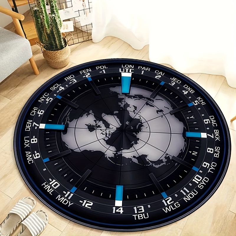 Kids Outdoor Zone - Karpet Bulat Motif Jam Zona Waktu