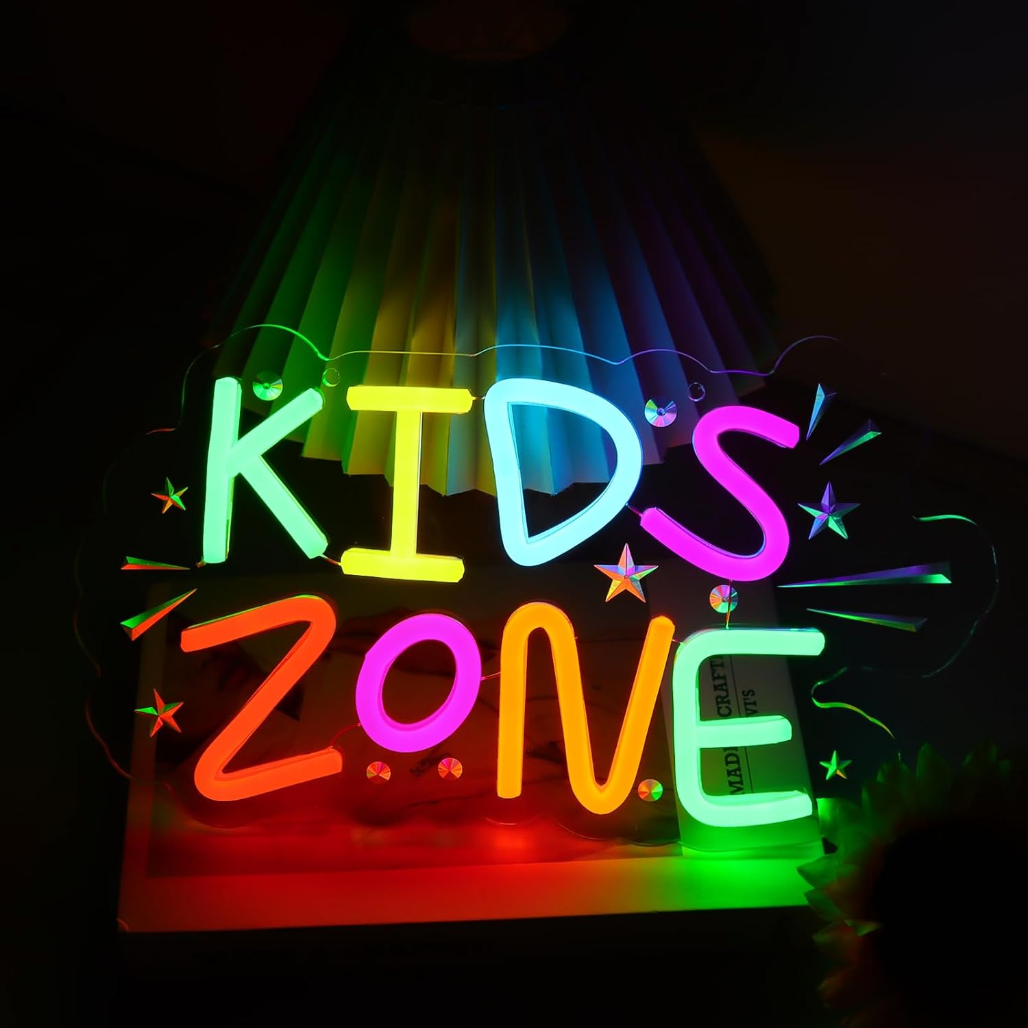 Kids Outdoor Zone - Lampu Dinding Seni Neon Zona Anak-anak,