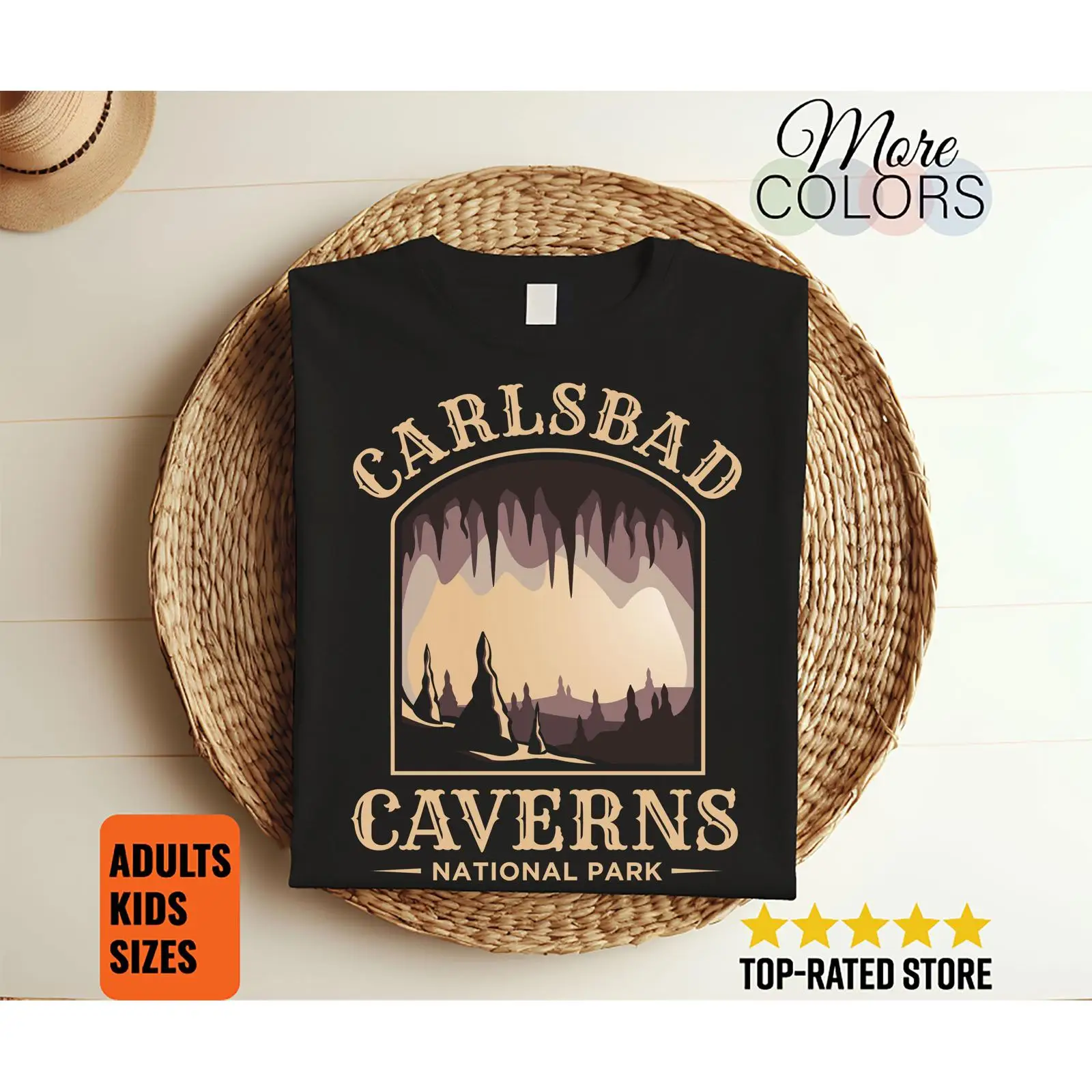 Kids Outdoor Adventure Park - Kaos Vintage Taman Nasional Carlsbad Caverns