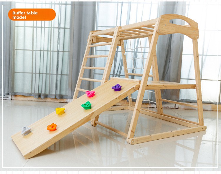 Perosotan Kayu Solid Kombinasi - Kids Outdoor Jungle Gym With Slide ulasan dan harga