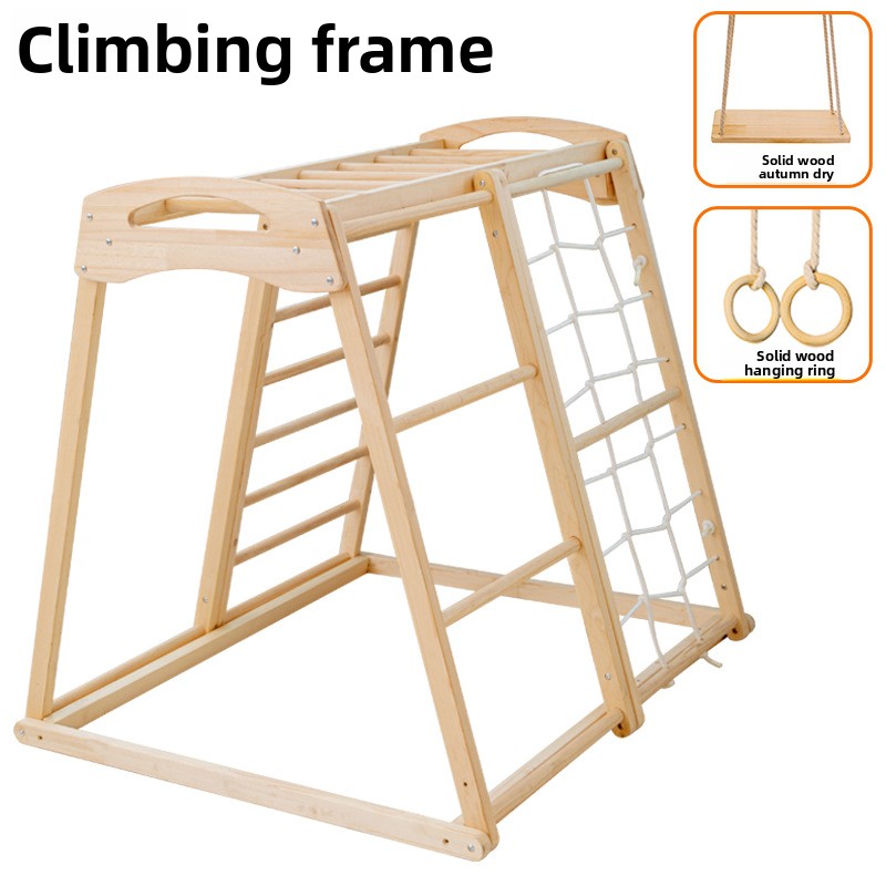 Perosotan Kayu Solid Kombinasi - Kids Outdoor Jungle Gym With Slide ulasan dan harga