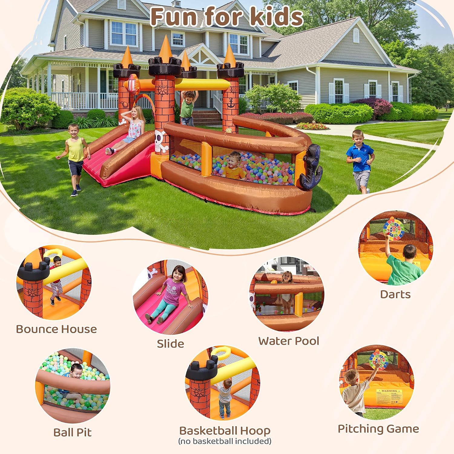 Rumah Loncat Tiup untuk Anak U - Kids Outdoor Jumping ulasan dan harga