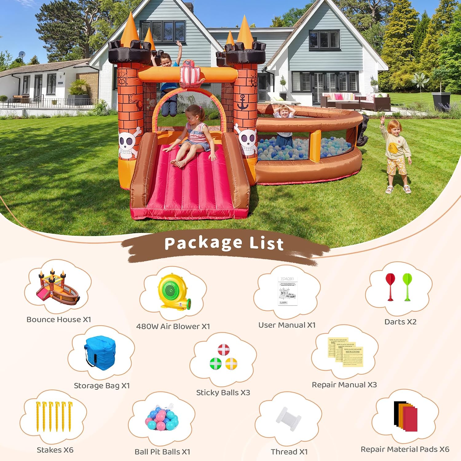 Rumah Loncat Tiup untuk Anak U - Kids Outdoor Jumping ulasan dan harga