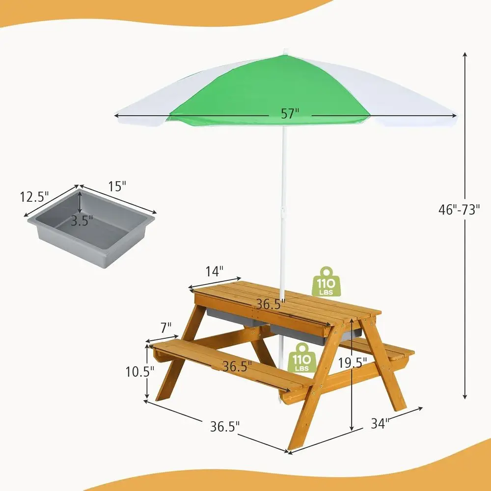 Meja Piknik Anak 3-in-1 yang D - Kids Outdoor Umbrella ulasan dan harga