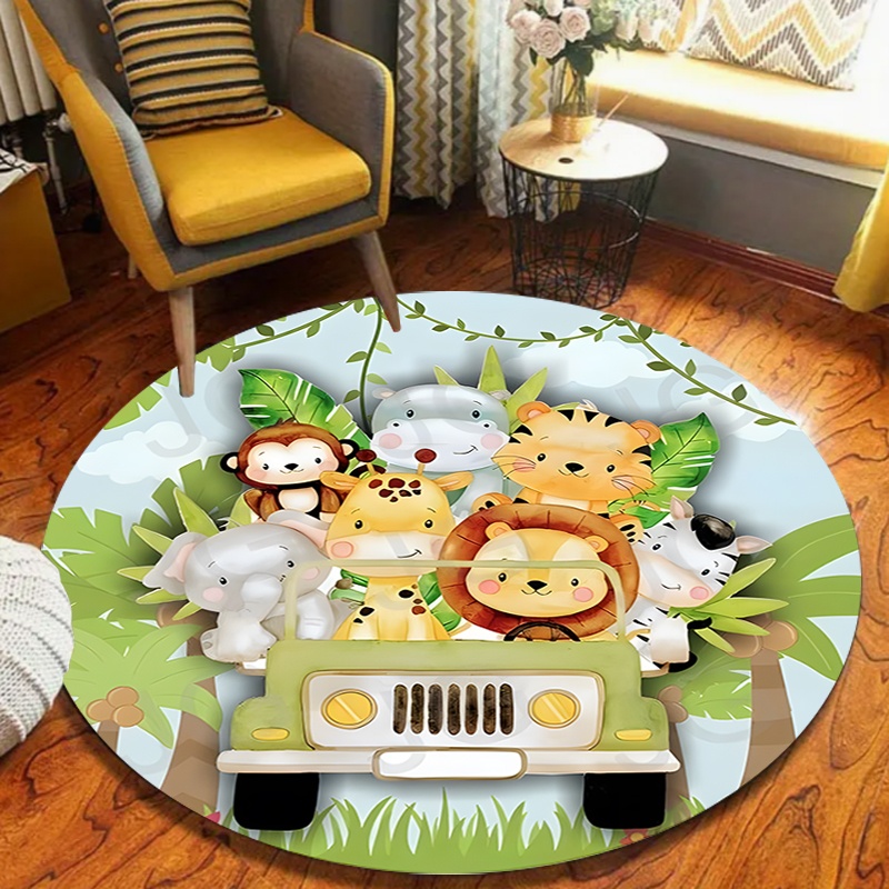 Karpet Bulat Motif Hewan Safar - Kids Outdoor Zoo ulasan dan harga