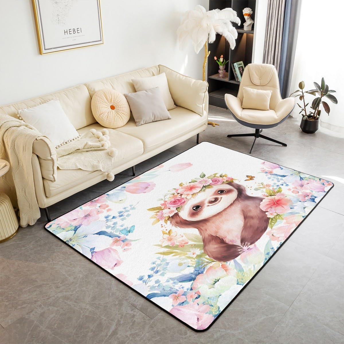 Karpet Area Sloth Lucu Dekoras - Kids Outdoor Zoo ulasan dan harga