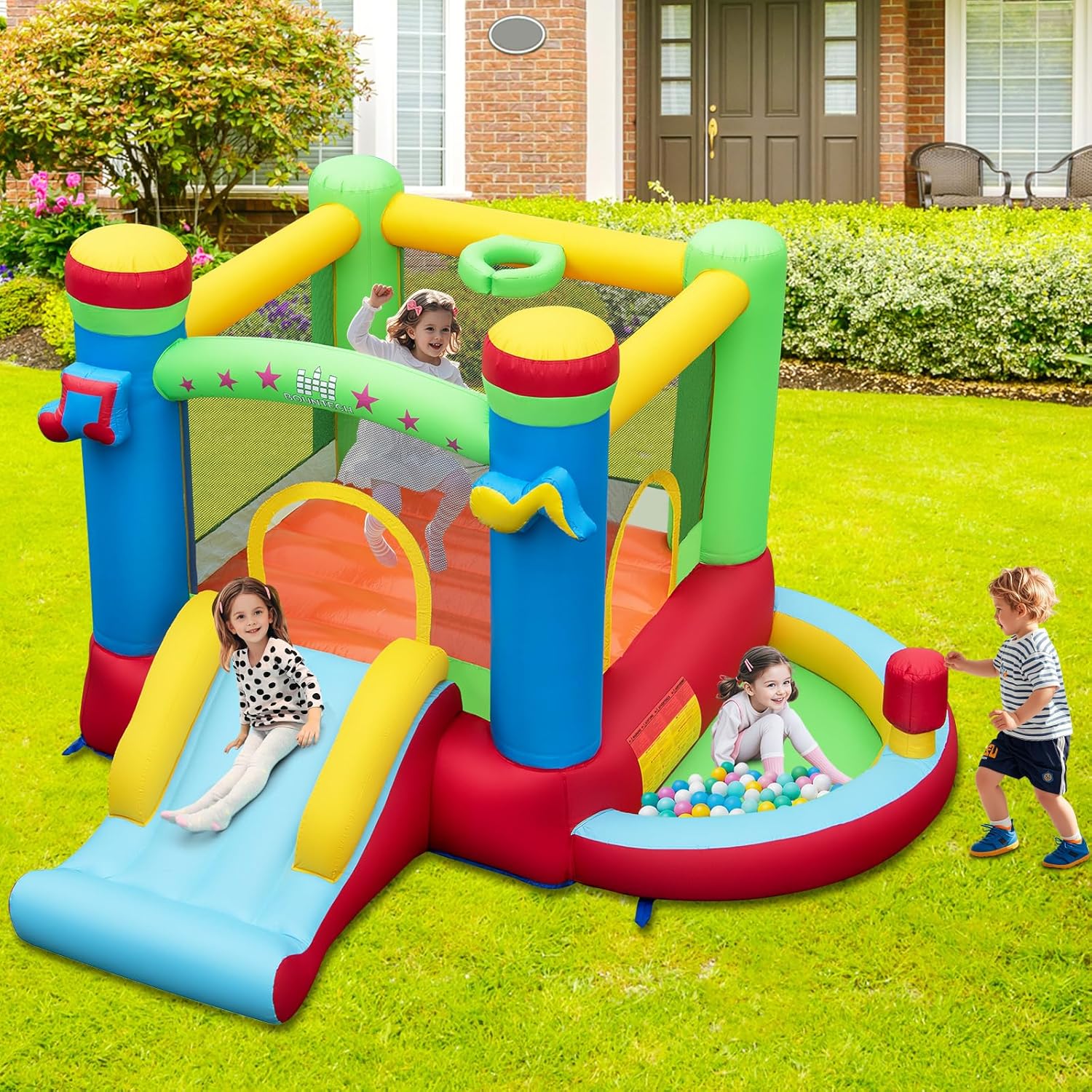 Rumah Loncat Tiup dengan Kolam - Kids Outdoor Jumping ulasan dan harga