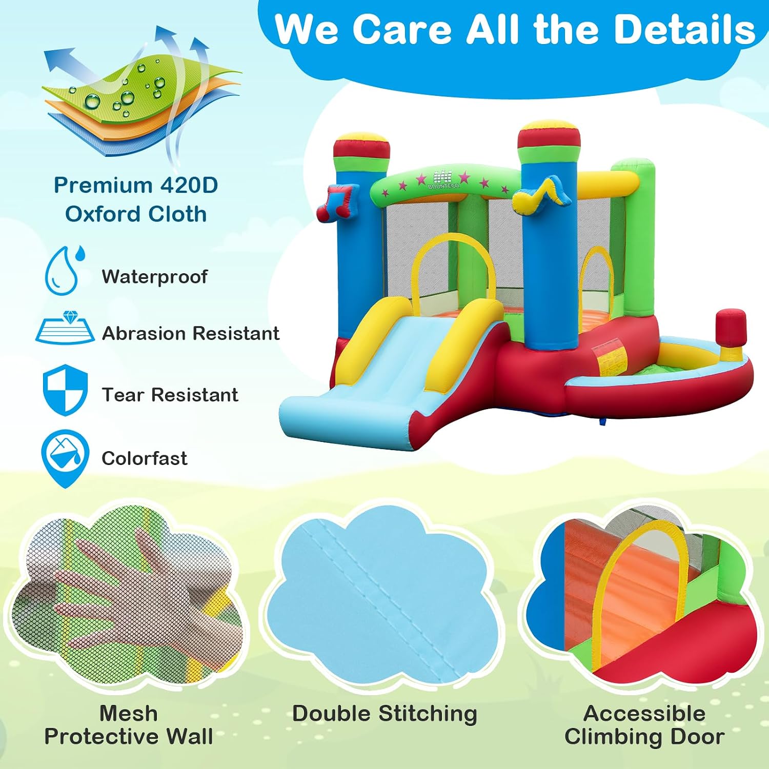 Rumah Loncat Tiup dengan Kolam - Kids Outdoor Jumping ulasan dan harga