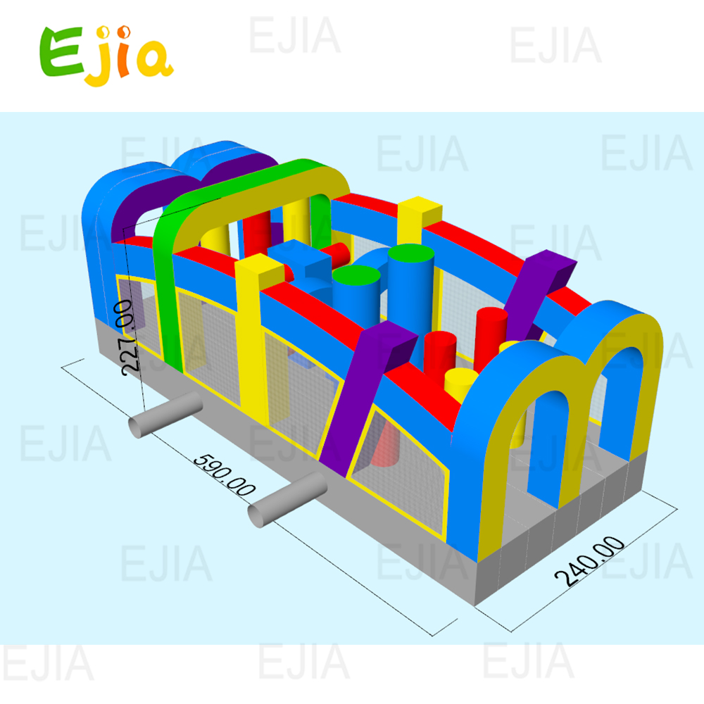 Komersial 19,5 Kaki Kursus Rin - Kids Outdoor Obstacle Course Equipment ulasan dan harga