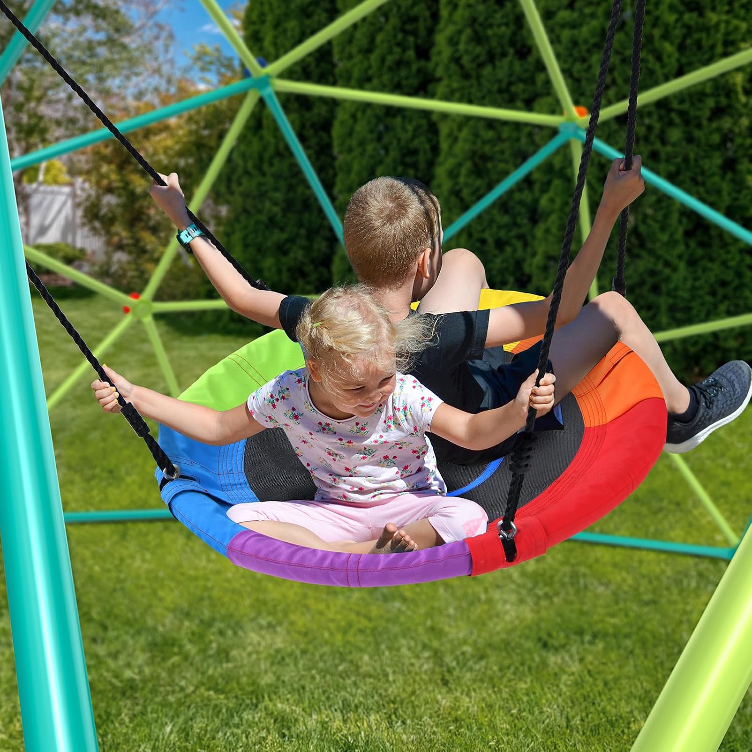 Set Ayunan Kubah Panjat 10 kak - Kids Outdoor Swing ulasan dan harga