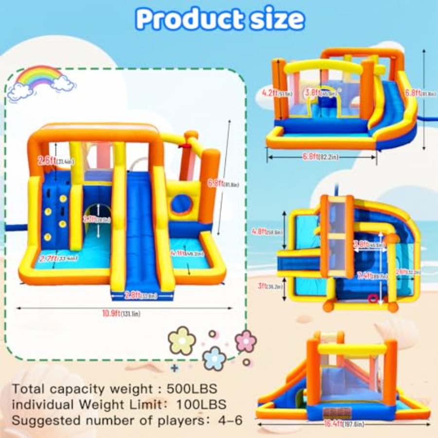Kombinasi rumah lompat dan sel - Kids Outdoor Zone ulasan dan harga