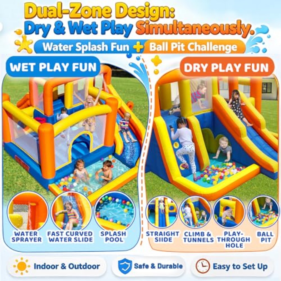 Kombinasi rumah lompat dan sel - Kids Outdoor Zone ulasan dan harga